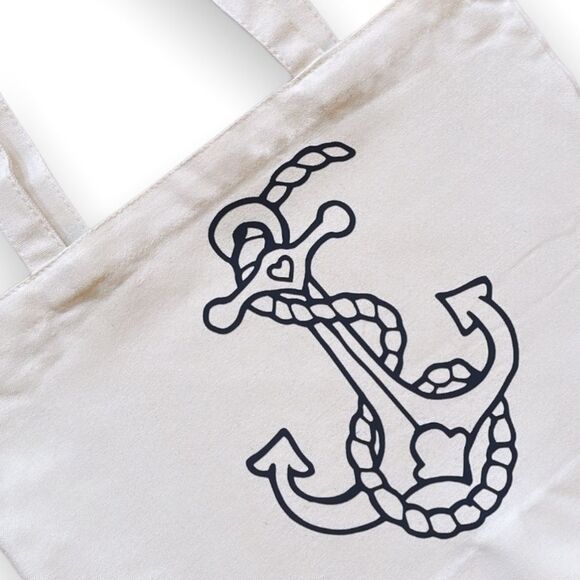 NWT Wool + Pepper Co. ANCHOR Canvas Cotton Tote Bag - Picture 2 of 4